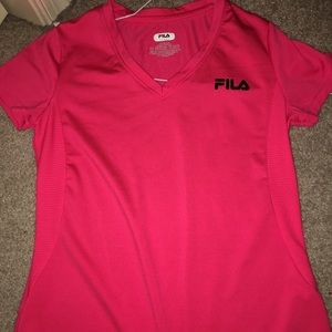 Pink Filas athletic mesh side T